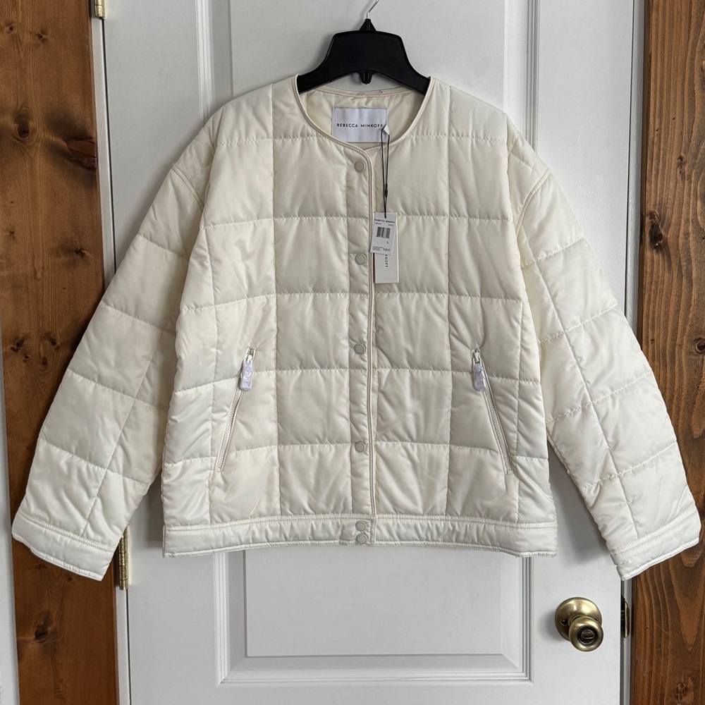 Rebecca Minkoff Women’s Cream Box Puffer Jacket 
Size L. 2 available